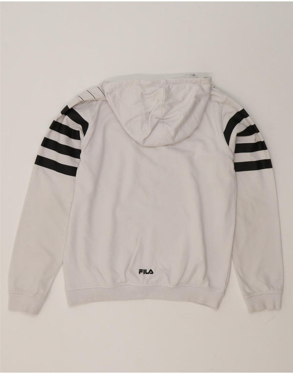 Fila Boys Graphic Hoodie Jumper 13-14 Years White Striped Cotton