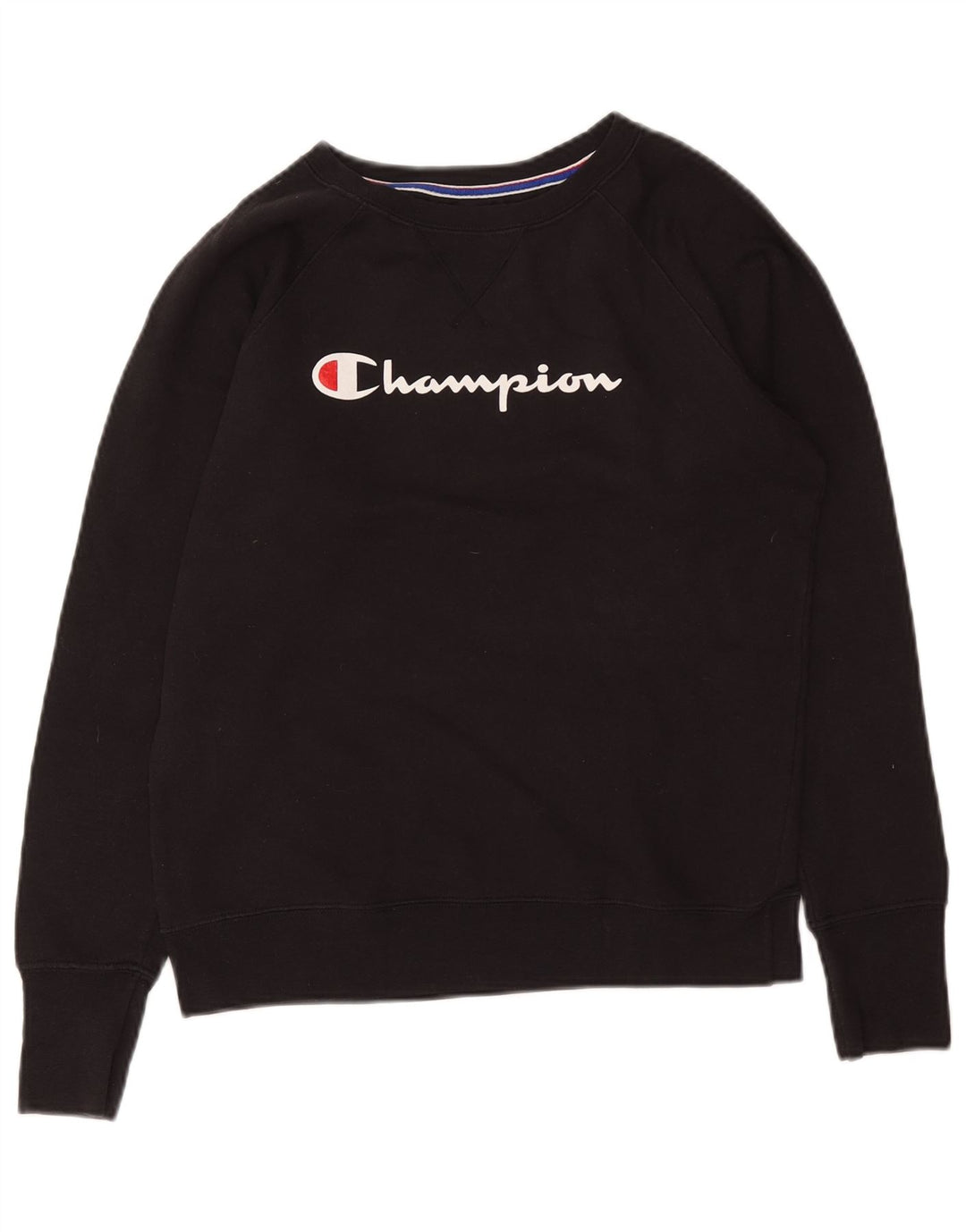 Champion Mens Graphic Sweatshirt Jumper Small Black Polyester