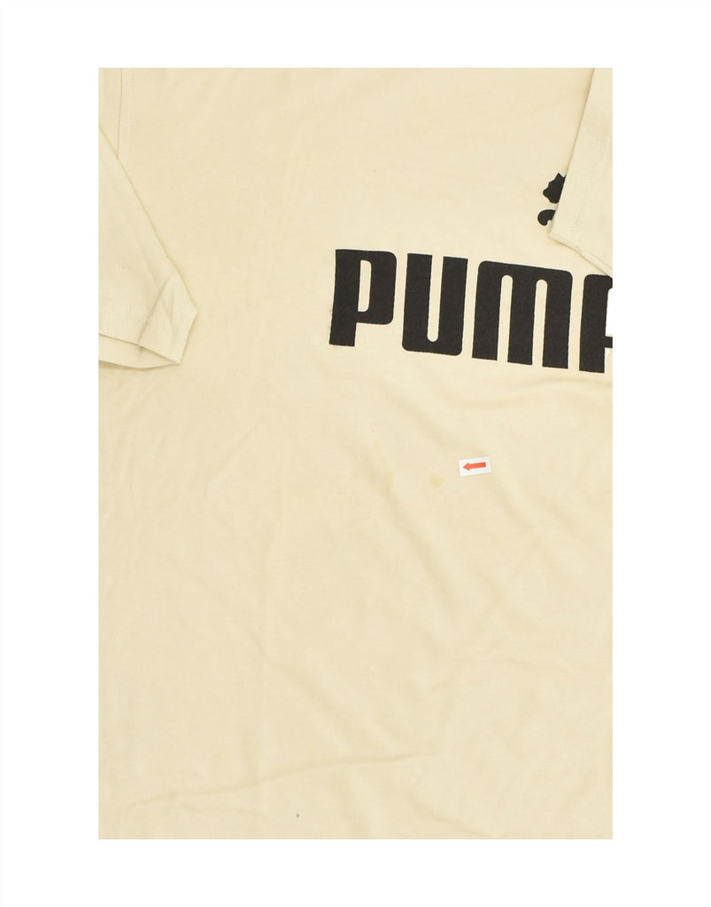 PUMA Mens Graphic T-Shirt Top Large Off White Cotton | Vintage Puma | Thrift | Second-Hand Puma | Used Clothing | Messina Hembry 