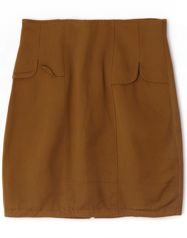 Vintage Womens Pencil Skirt Small W25 Beige