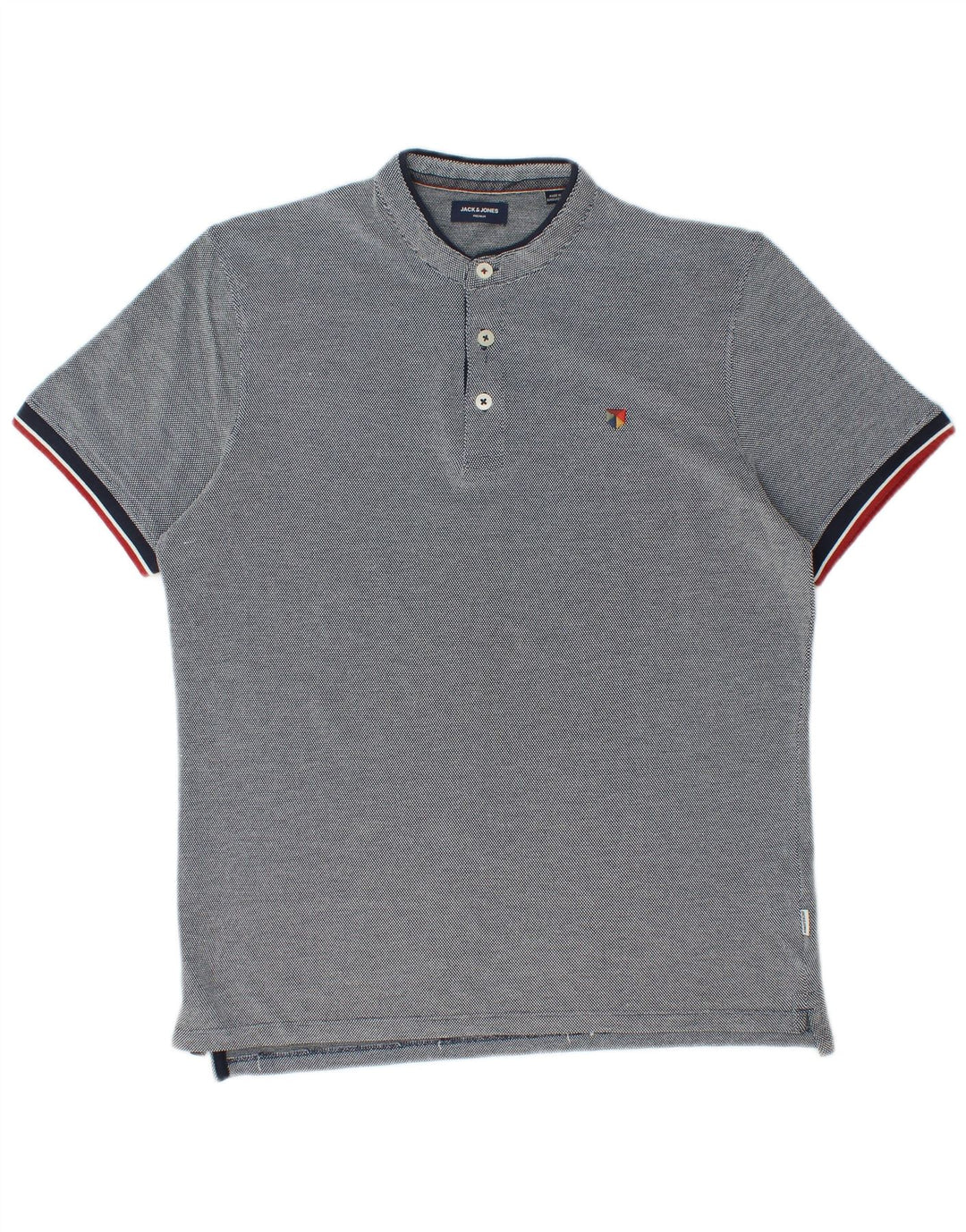 Jack & Jones Mens Polo Shirt Large Navy Blue Cotton