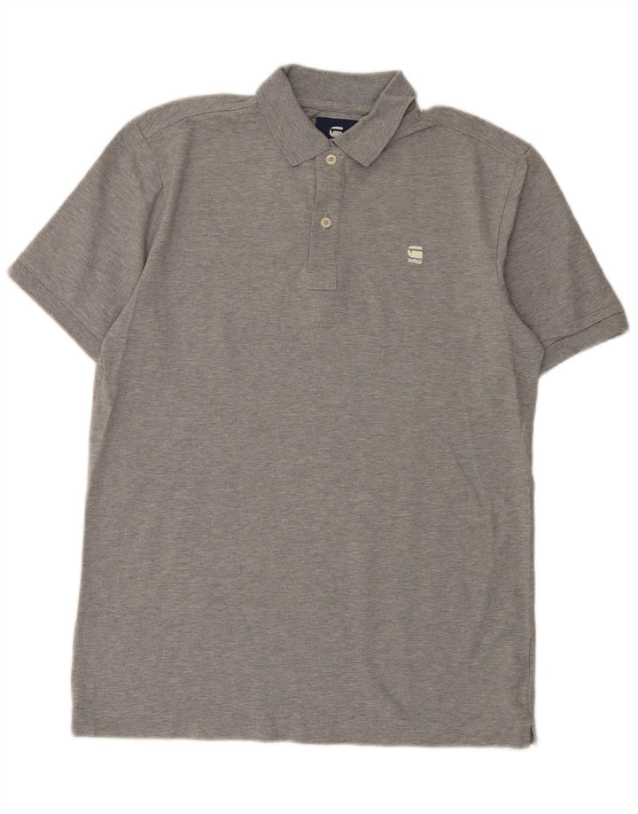 G-Star Mens Polo Shirt Medium Grey Cotton
