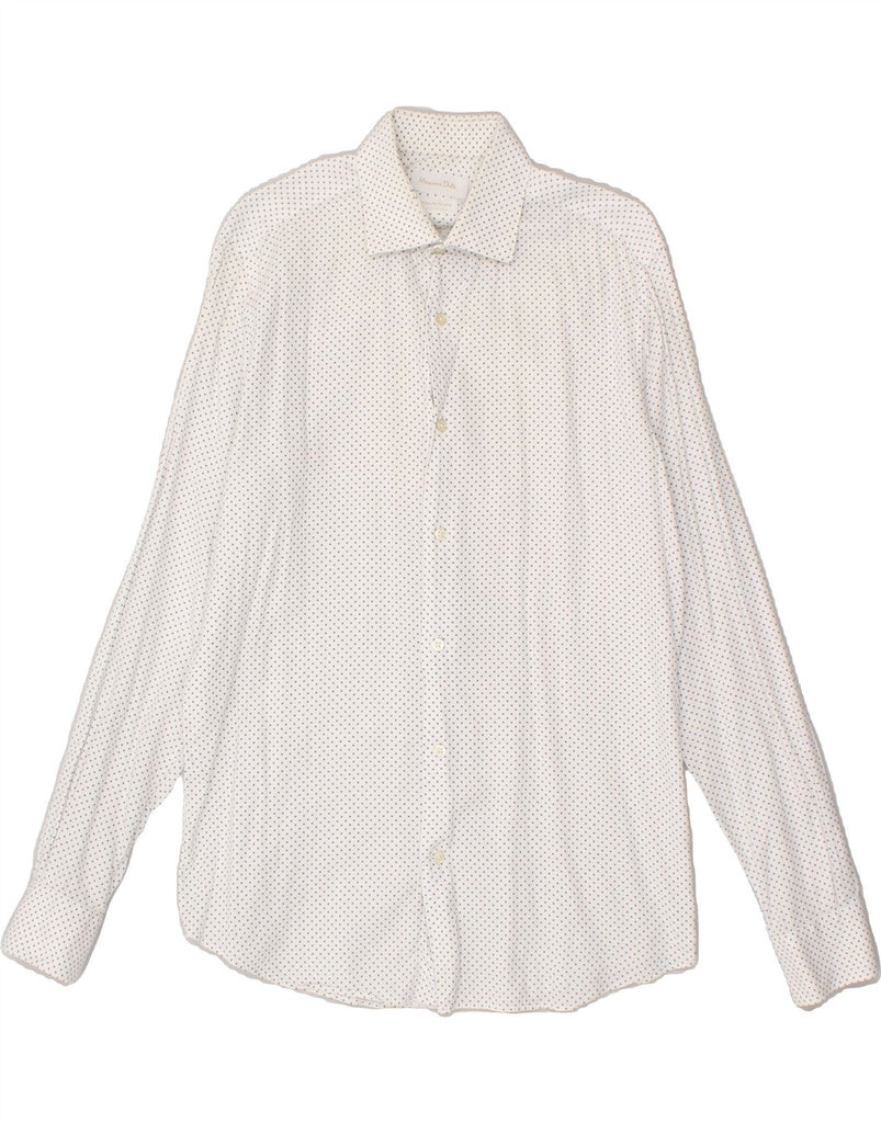 MASSIMO DUTTI Mens Shirt Size 40 Medium White Spotted | Vintage Massimo Dutti | Thrift | Second-Hand Massimo Dutti | Used Clothing | Messina Hembry 