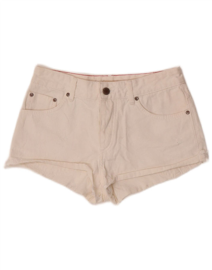 Roxy Womens Denim Hot Pants Small W26 White Cotton