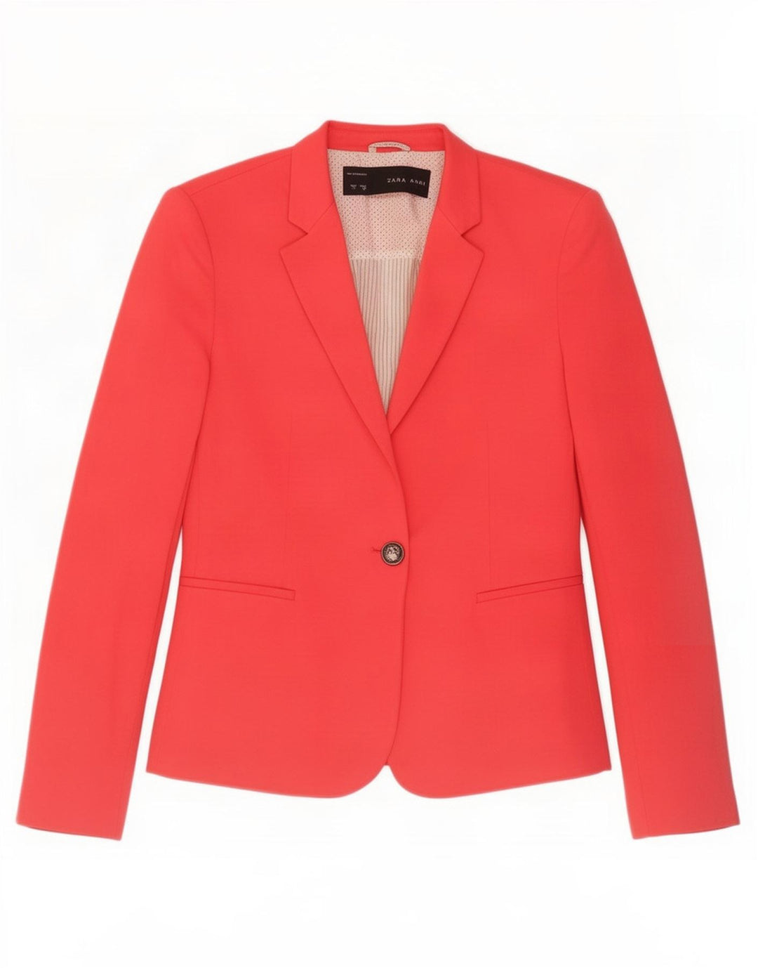 Zara Womens 1 Button Blazer Jacket UK 10 Small Red