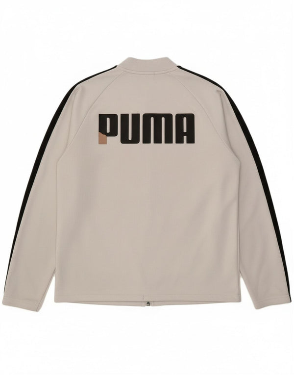 Puma Mens Graphic Tracksuit Top Jacket Large White Polyester