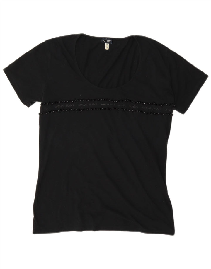 Armani Jeans Womens T-Shirt Top EU 46 XL Black