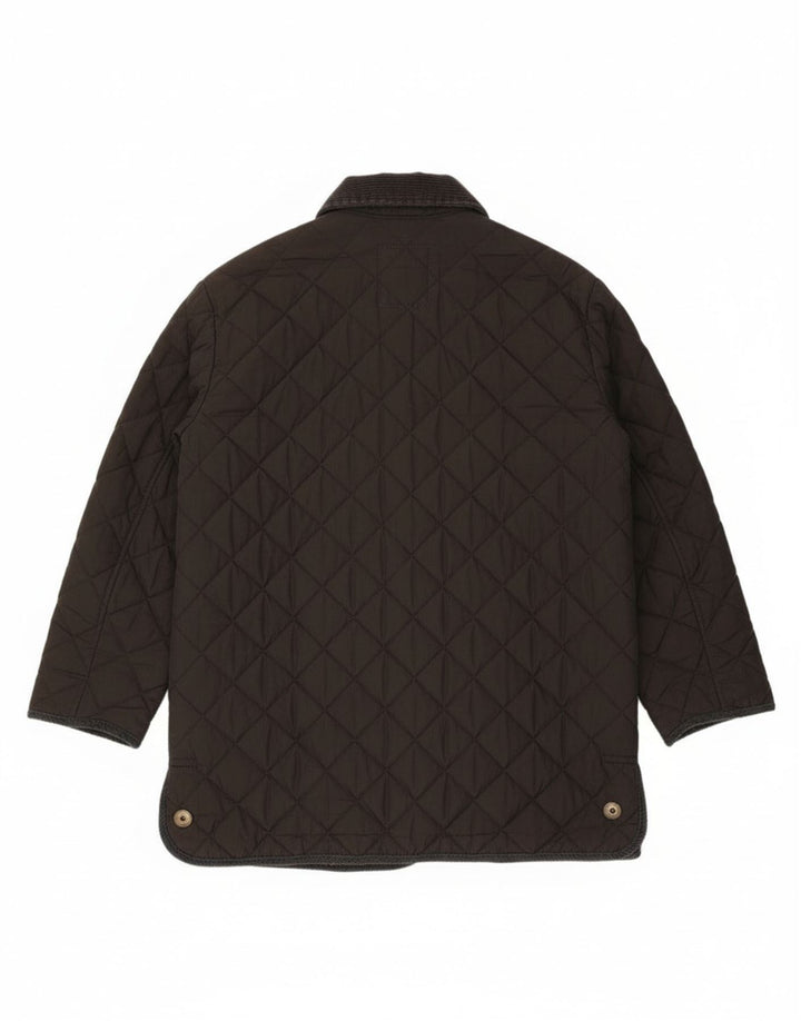 Vintage Womens Quilted Jacket IT 48 XL Black Cotton