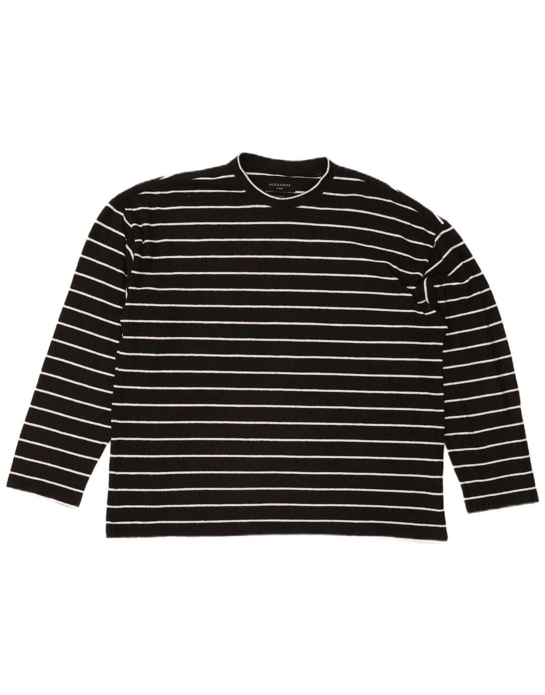 All Saints Womens Oversized UK 16 Large Black Striped Polyester
