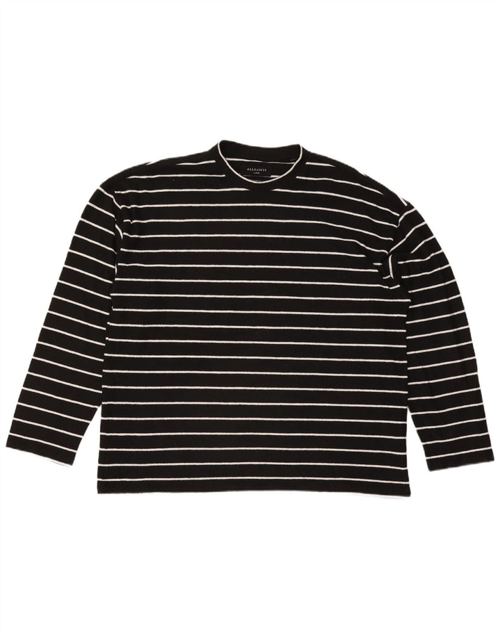 All Saints Womens Oversized UK 16 Large Black Striped Polyester