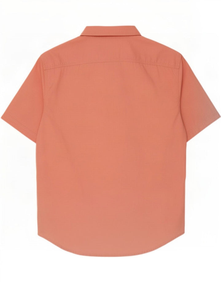 Dockers Mens Short Sleeve Regular Fit Shirt Medium Orange Cotton