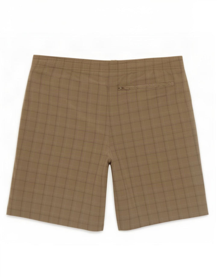 Adidas Mens Swimming Shorts Large Beige Check Polyester