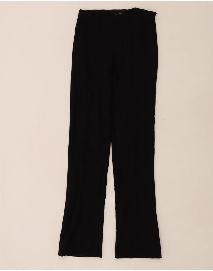 Massimo Dutti Womens Bootcut Trousers EU 34 2XS W26 L30 Black Viscose
