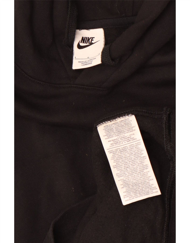 Nike Mens Hoodie Jumper Large Black Cotton