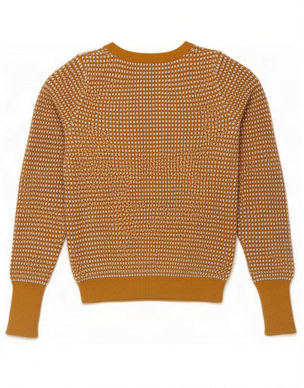 Zara Womens Crop Boat Neck Jumper Sweater UK 6 XS Beige Striped Viscose