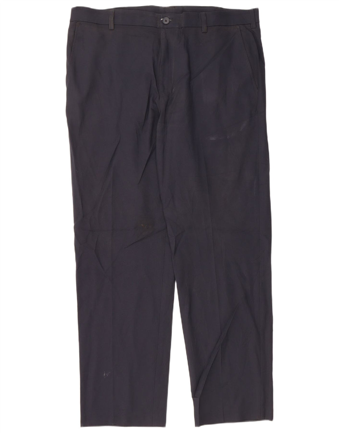 IZOD Mens Straight Chino Trousers W38 L32  Navy Blue Polyester