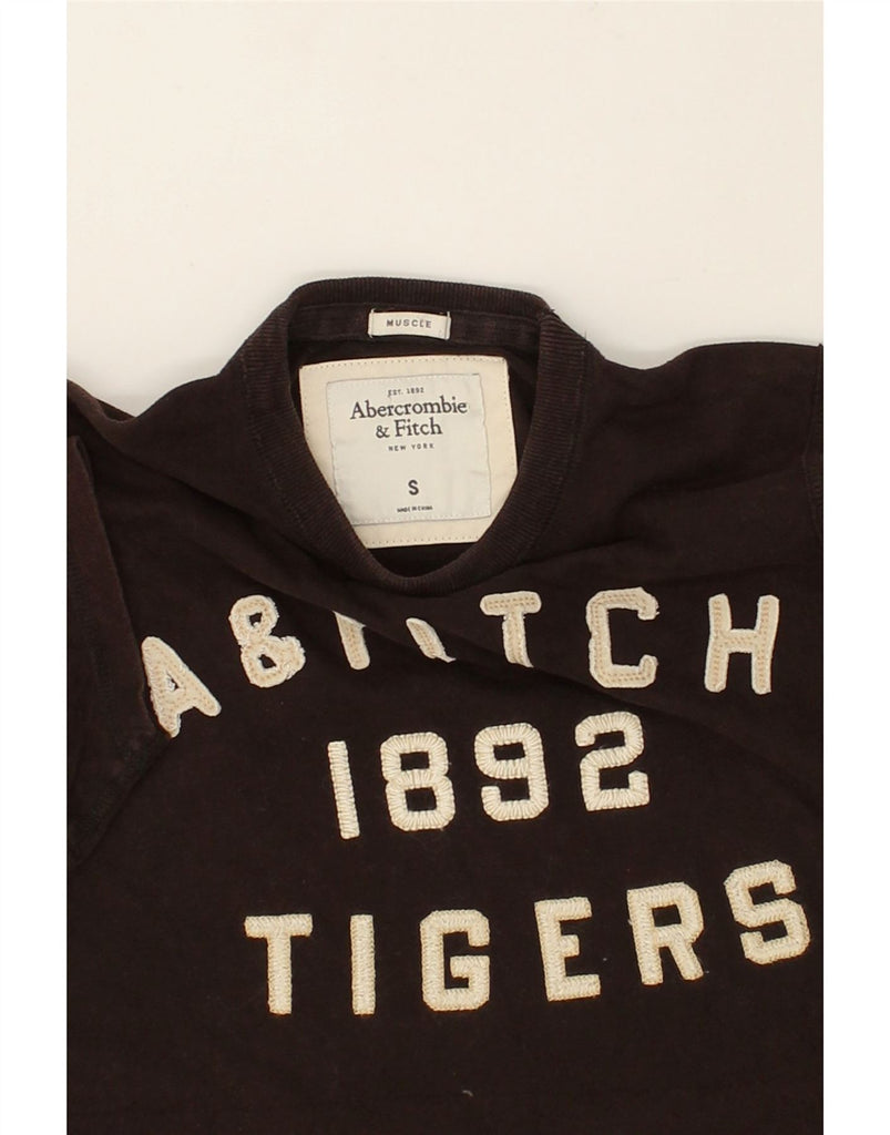ABERCROMBIE & FITCH Mens Muscle Graphic T-Shirt Top Small Brown Cotton | Vintage Abercrombie & Fitch | Thrift | Second-Hand Abercrombie & Fitch | Used Clothing | Messina Hembry 