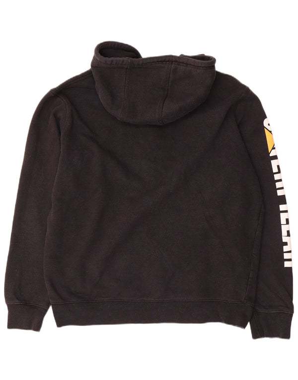 CAT Mens Graphic Zip Hoodie Sweater Large Black Cotton
