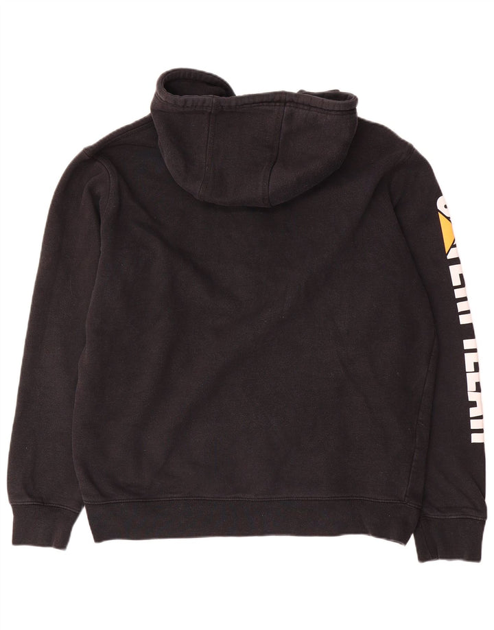 CAT Mens Graphic Zip Hoodie Sweater Large Black Cotton