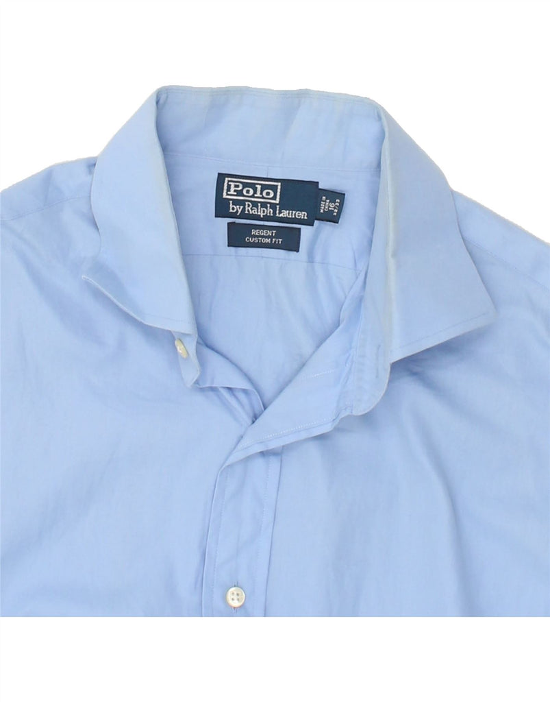 POLO RALPH LAUREN Mens Regent Custom Fit Shirt Size 16 Large Blue Cotton Vintage Polo Ralph Lauren and Second-Hand Polo Ralph Lauren from Messina Hembry 