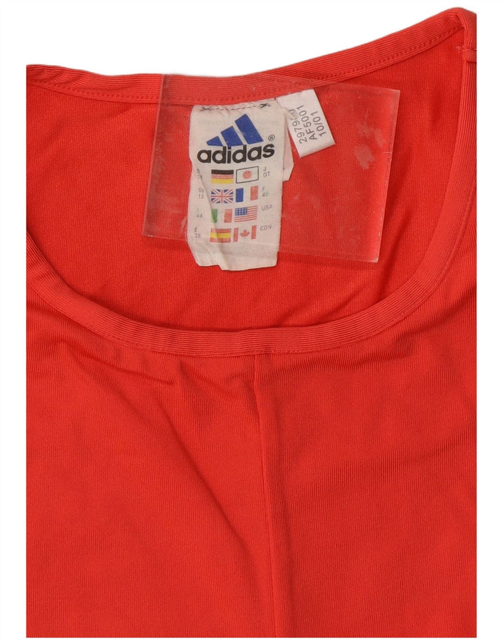 ADIDAS Womens Crop Vest Top UK 12 Medium Red Polyamide