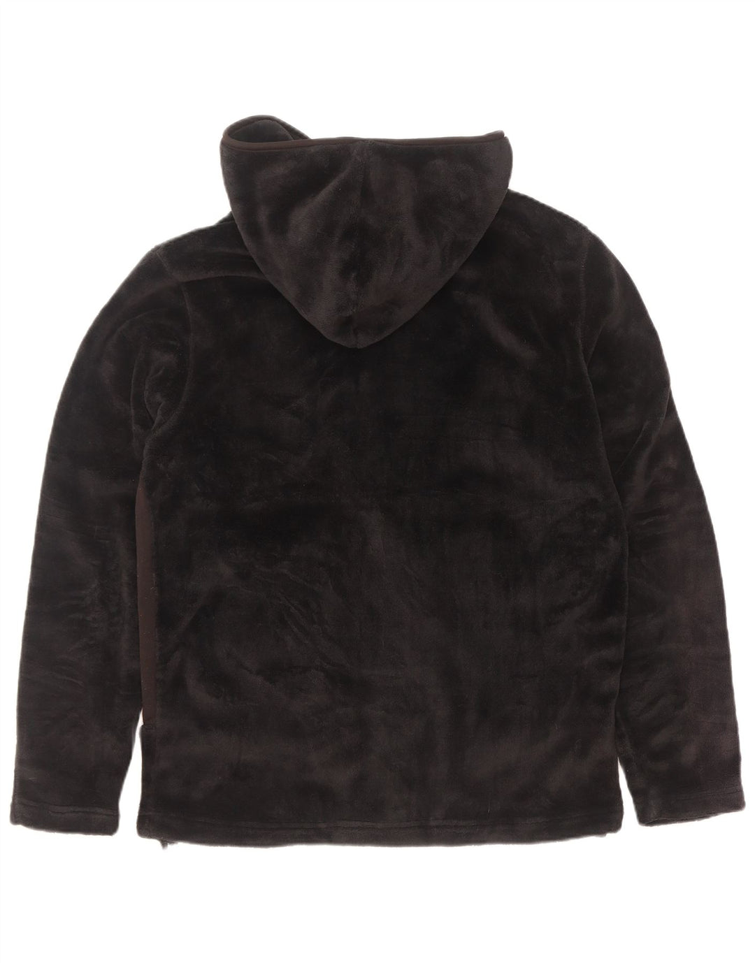 Brugi Mens Hooded Fleece Jacket UK 40 Large Black Colourblock Polyester