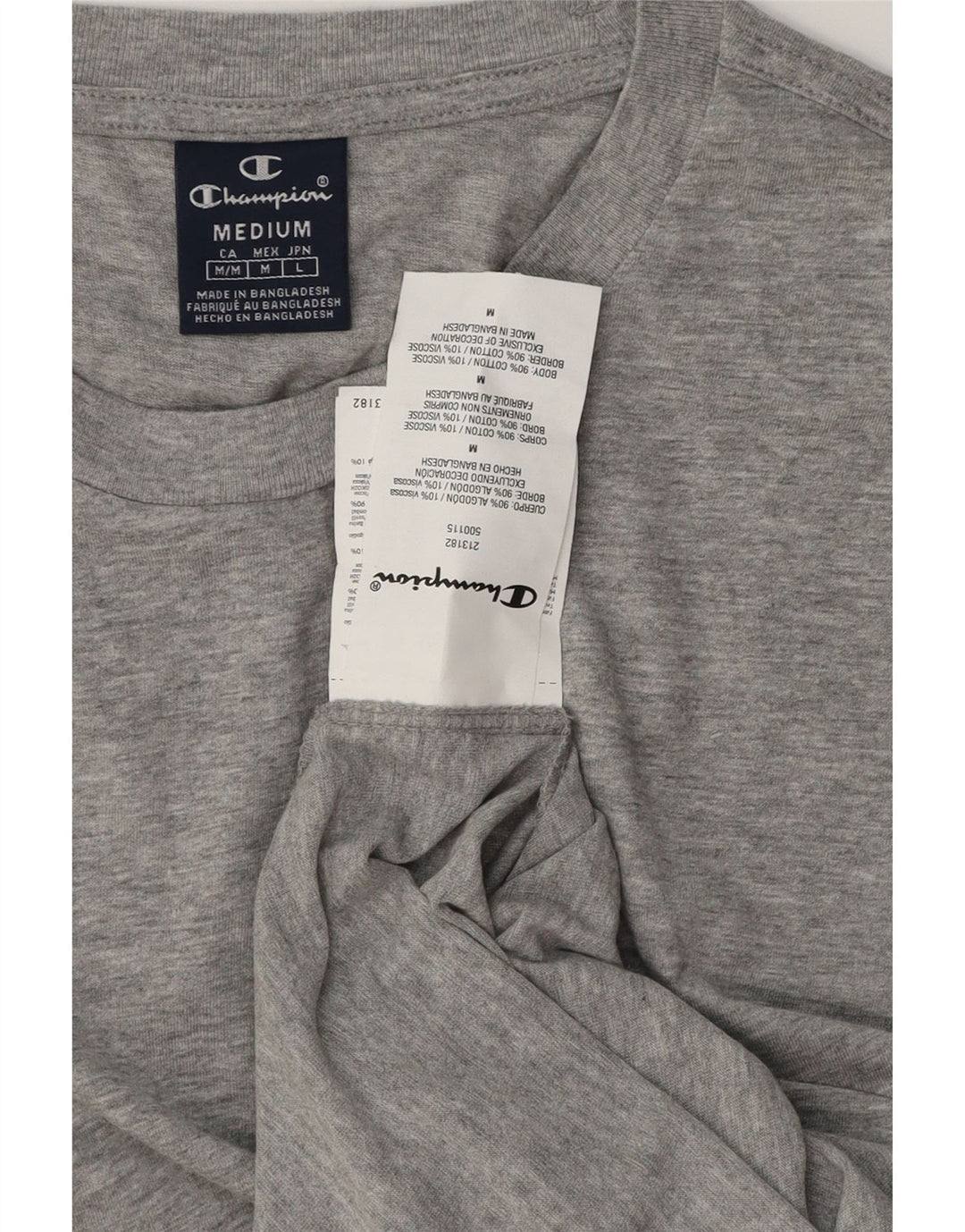 CHAMPION Mens T-Shirt Top Medium Grey Flecked Cotton