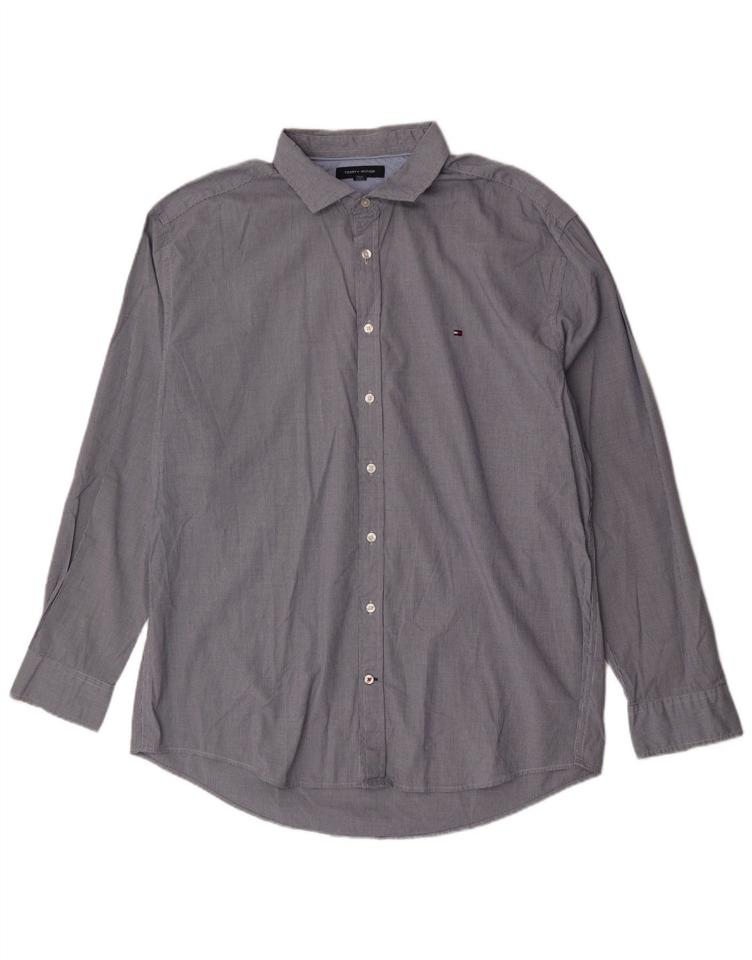 Tommy Hilfiger Mens Shirt 2XL Blue Houndstooth