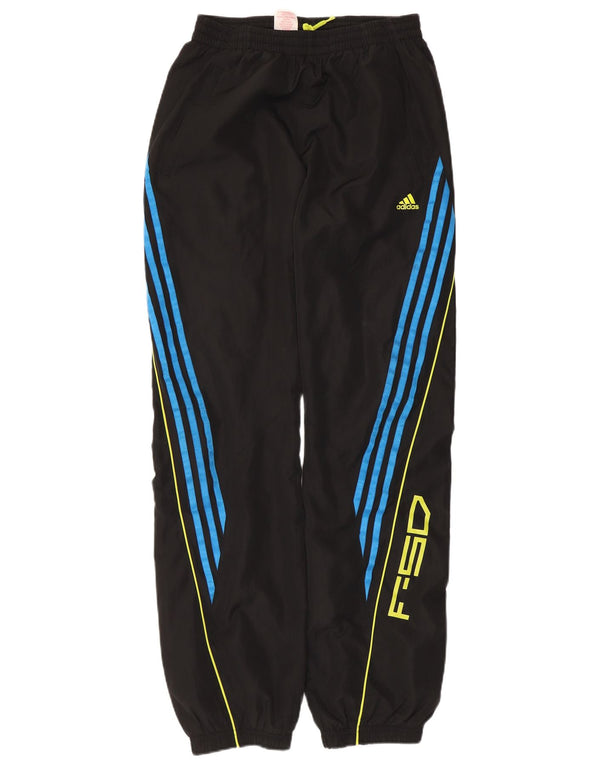 Adidas Boys Graphic Tracksuit Trousers Joggers 15-16 Years  Black Polyester