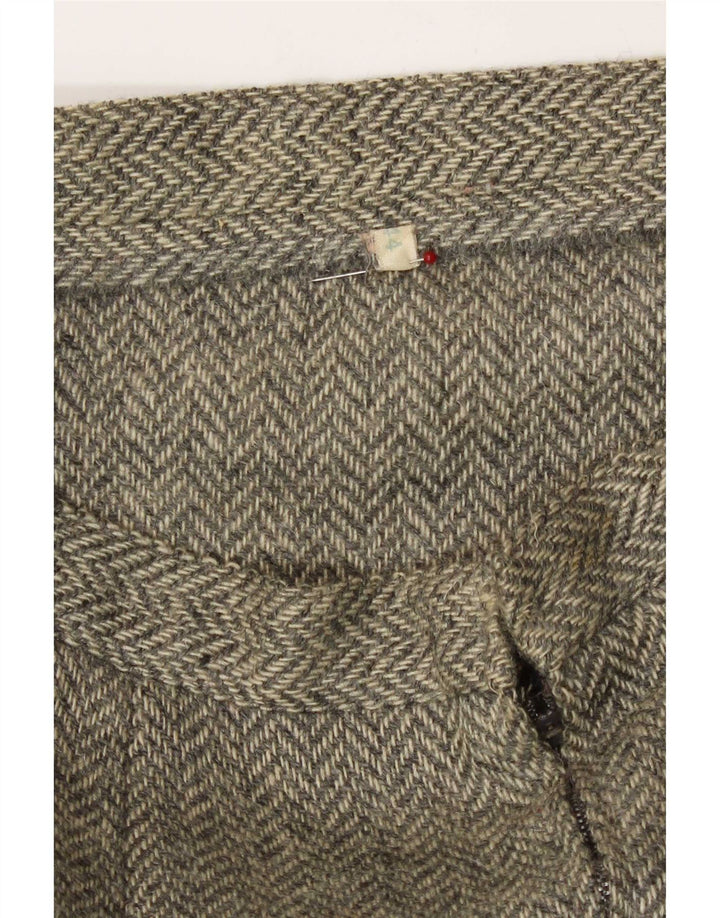 Vintage Womens 2 Piece Skirt Set IT 44 Medium W28 Grey Herringbone