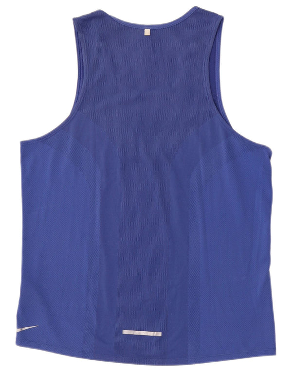 Nike Mens Dri Fit Graphic Vest Top Medium Blue Polyester