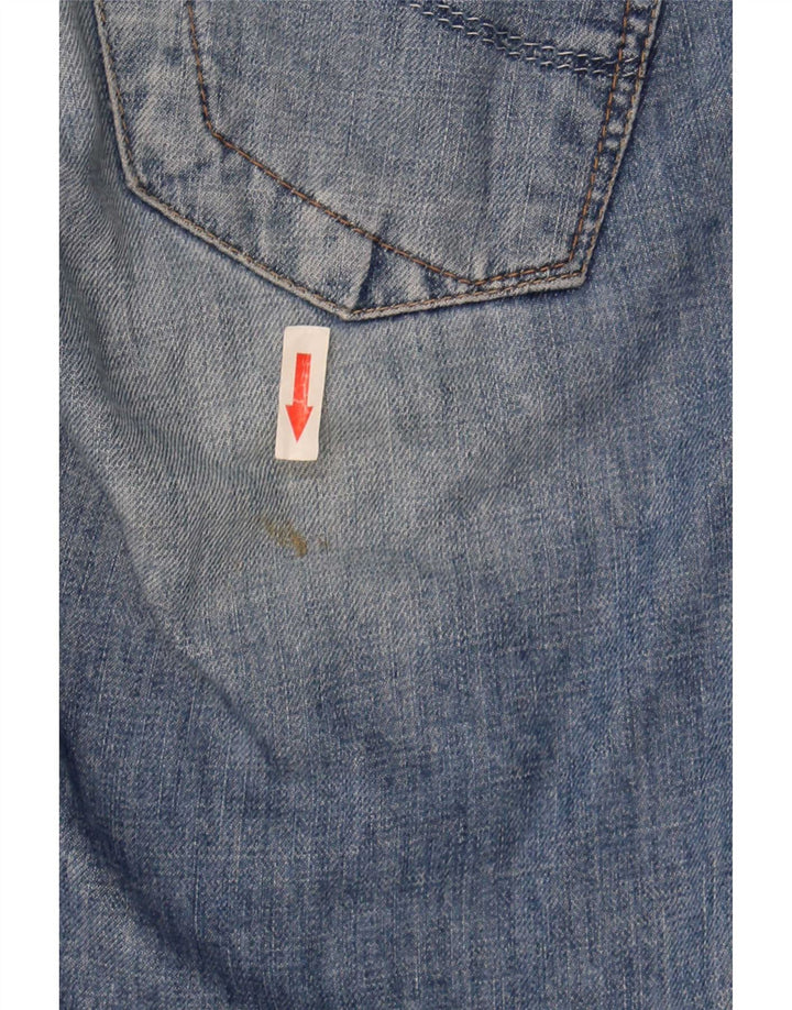 Lee Womens Chazey Cargo Denim Shorts W27 Small Blue Cotton