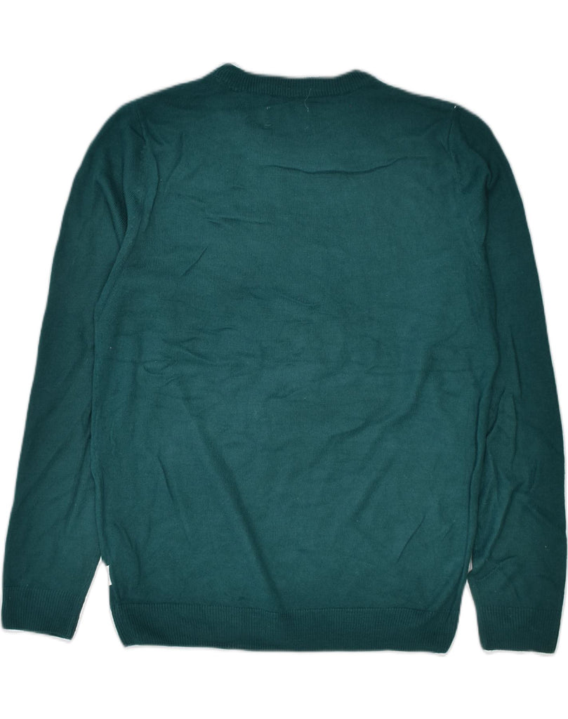 JACK & JONES Mens Graphic Crew Neck Jumper Sweater Medium Green Christmas | Vintage | Thrift | Second-Hand | Used Clothing | Messina Hembry 