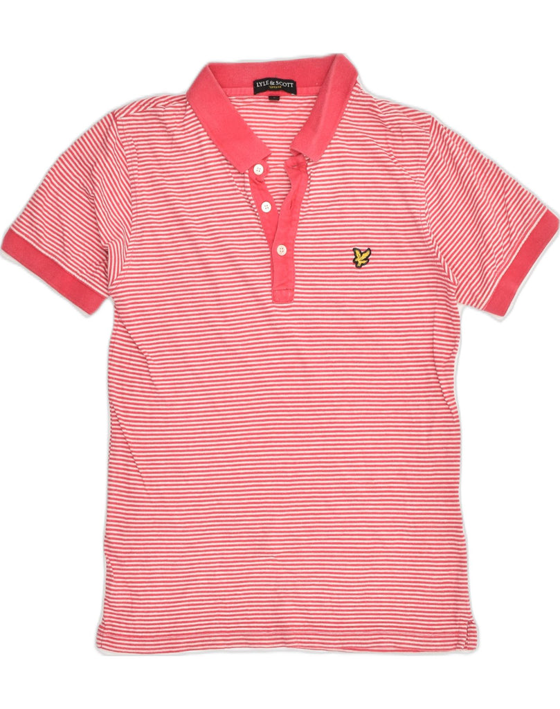 LYLE & SCOTT Mens Vintage Polo Shirt Small Red Striped Cotton | Vintage Lyle & Scott | Thrift | Second-Hand Lyle & Scott | Used Clothing | Messina Hembry 