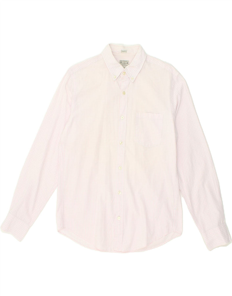 J. CREW Mens Tailored Slim Fit Shirt Medium Pink Gingham Cotton | Vintage J. Crew | Thrift | Second-Hand J. Crew | Used Clothing | Messina Hembry 