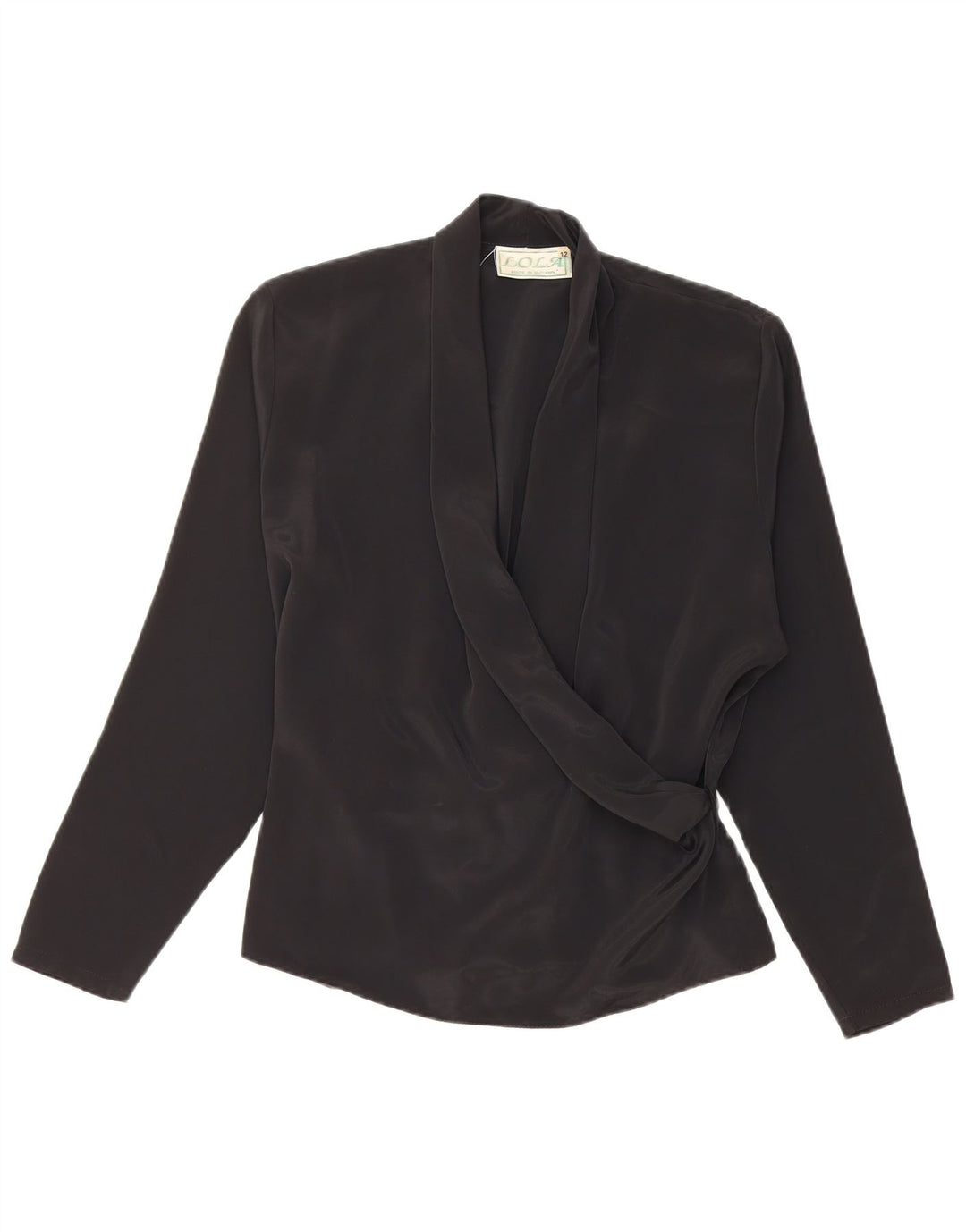 LOLA Womens Long Sleeve Blouse Top UK 12 Medium  Black