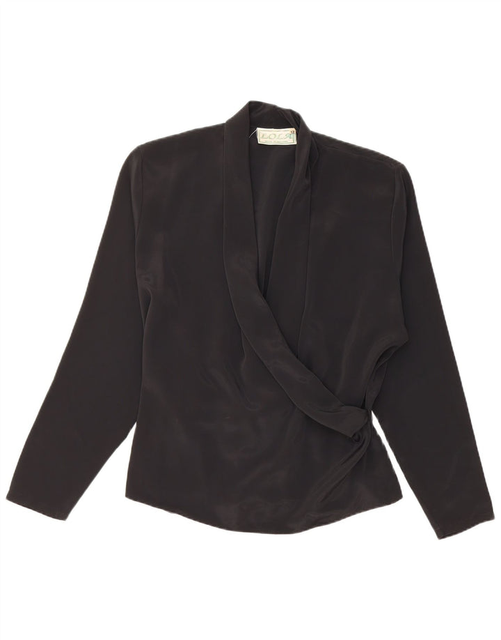 LOLA Womens Long Sleeve Blouse Top UK 12 Medium  Black
