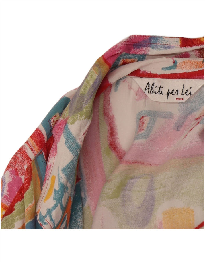 Vintage Womens Short Sleeve Shirt IT 46 Large Multicoloured Patchwork