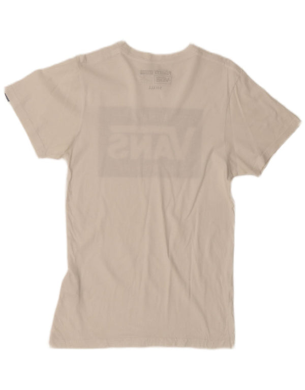Vans Mens Custom Fit Graphic T-Shirt Top Small White Cotton