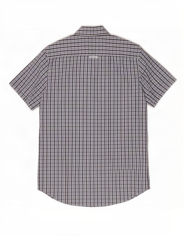 Crew Clothing Mens Short Sleeve Shirt Medium Blue Gingham Cotton