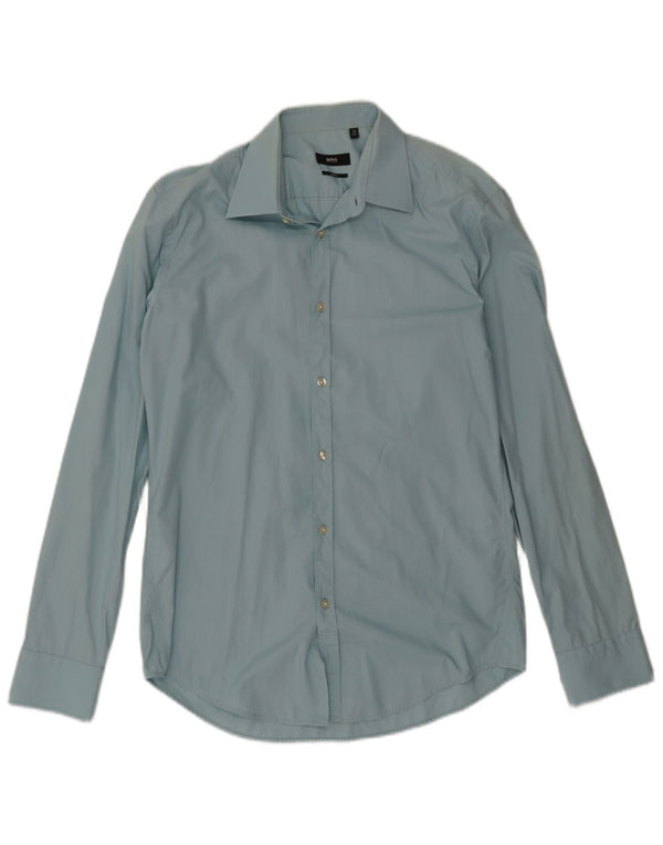 Hugo Boss Mens Slim Fit Shirt Size 39 15 1/2 Medium Blue