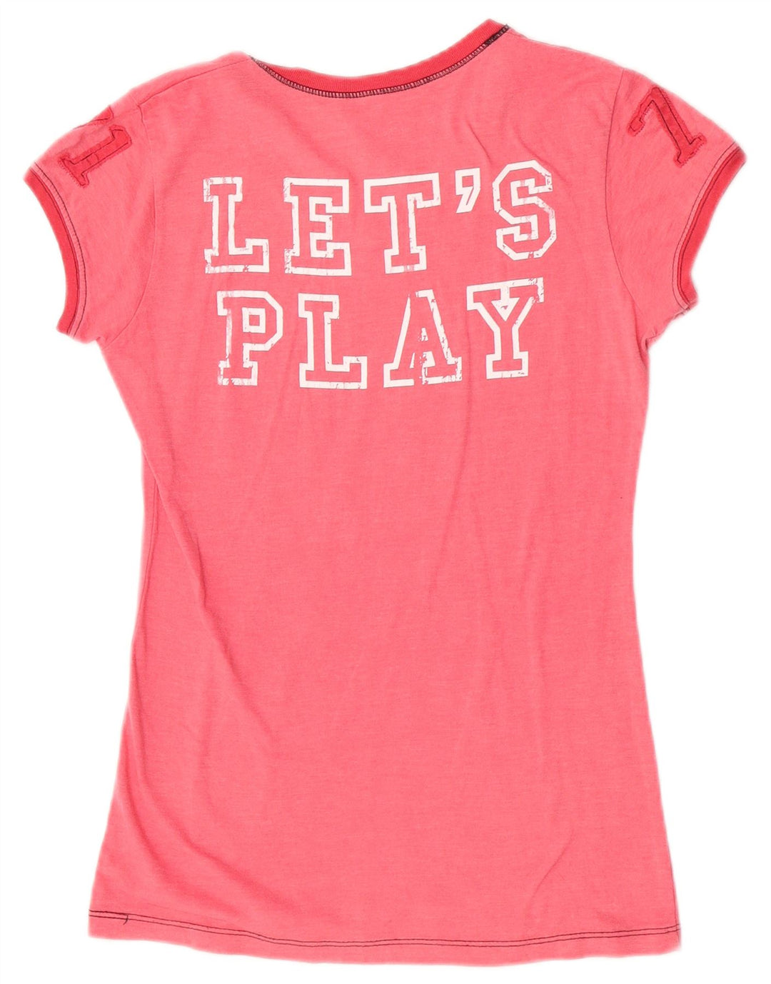 Hard Rock Cafe Womens Short Sleeve Graphic T-Shirt Top UK 12 Medium Pink