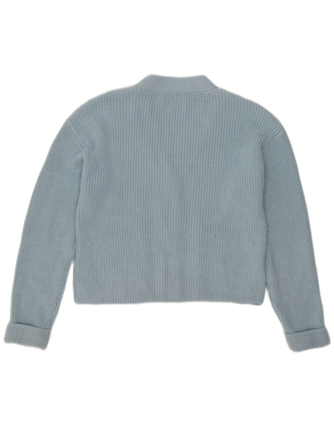 Zara Girls Crop Cardigan Sweater 13-14 Years Blue Polyester