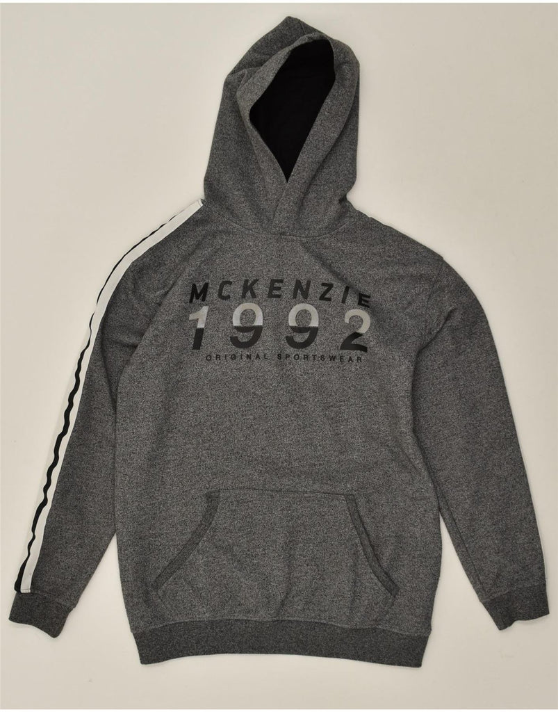 MCKENZIE Boys Graphic Hoodie Jumper 13-14 Years Grey | Vintage Mckenzie | Thrift | Second-Hand Mckenzie | Used Clothing | Messina Hembry 