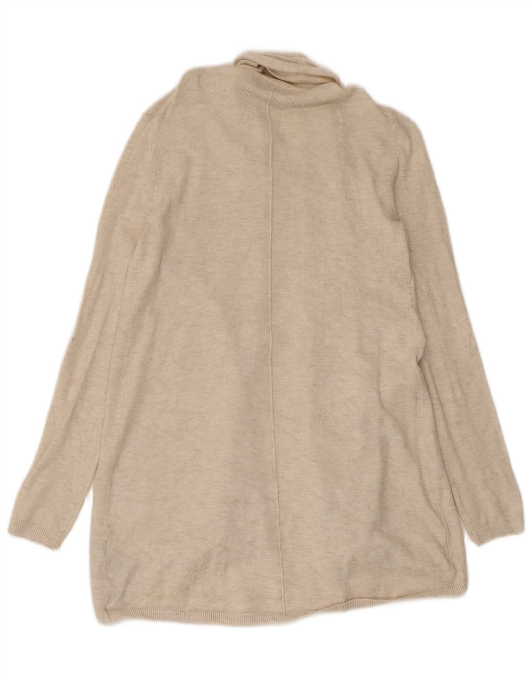 Zara Womens Open Cardigan Sweater UK 8 Small Beige Viscose