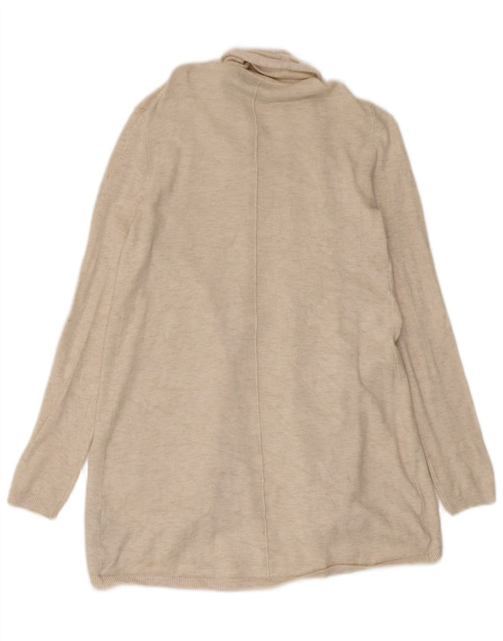 Zara Womens Open Cardigan Sweater UK 8 Small Beige Viscose