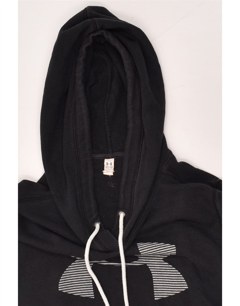 UNDER ARMOUR Mens Graphic Hoodie Jumper Medium Black Cotton | Vintage Under Armour | Thrift | Second-Hand Under Armour | Used Clothing | Messina Hembry 