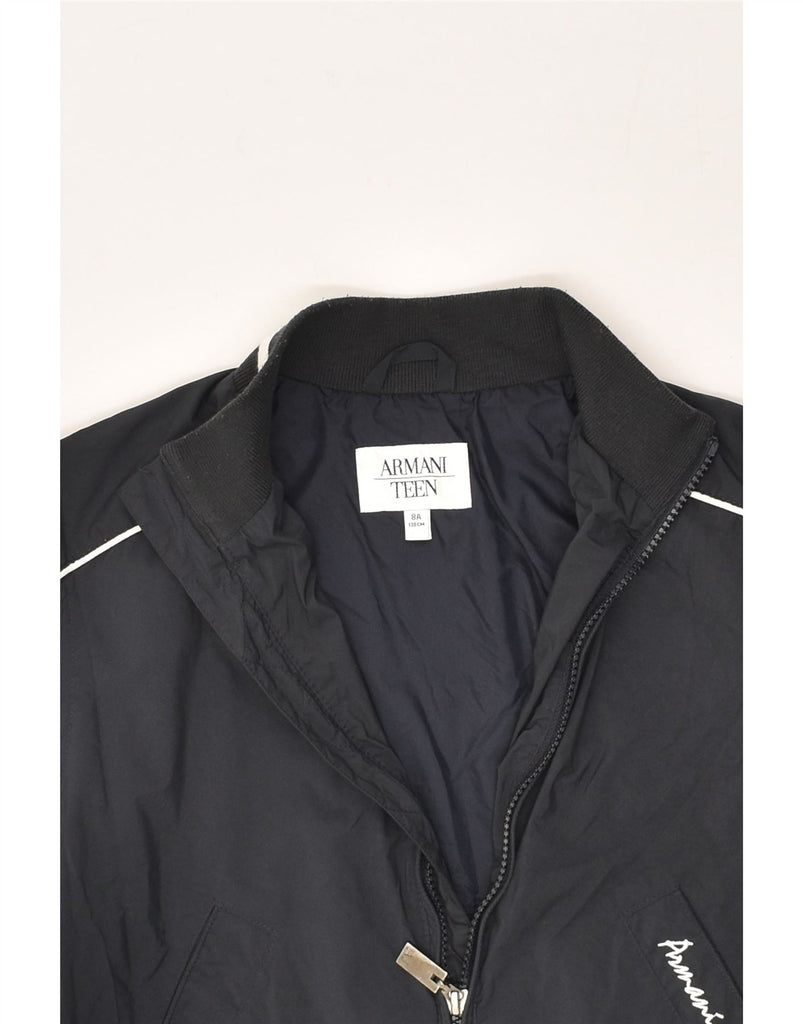 ARMANI TEEN Boys Bomber Jacket 7-8 Years Navy Blue Polyester | Vintage Armani Teen | Thrift | Second-Hand Armani Teen | Used Clothing | Messina Hembry 