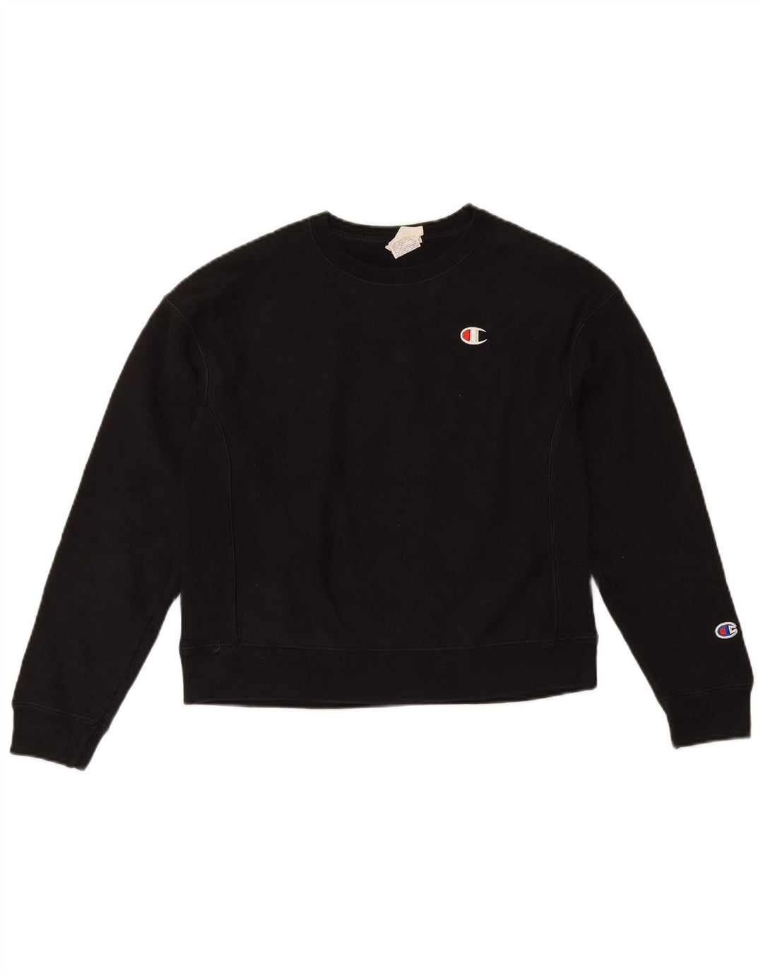 Champion Womens Reverse Weave Sweatshirt Jumper UK 10 Small Black Cotton