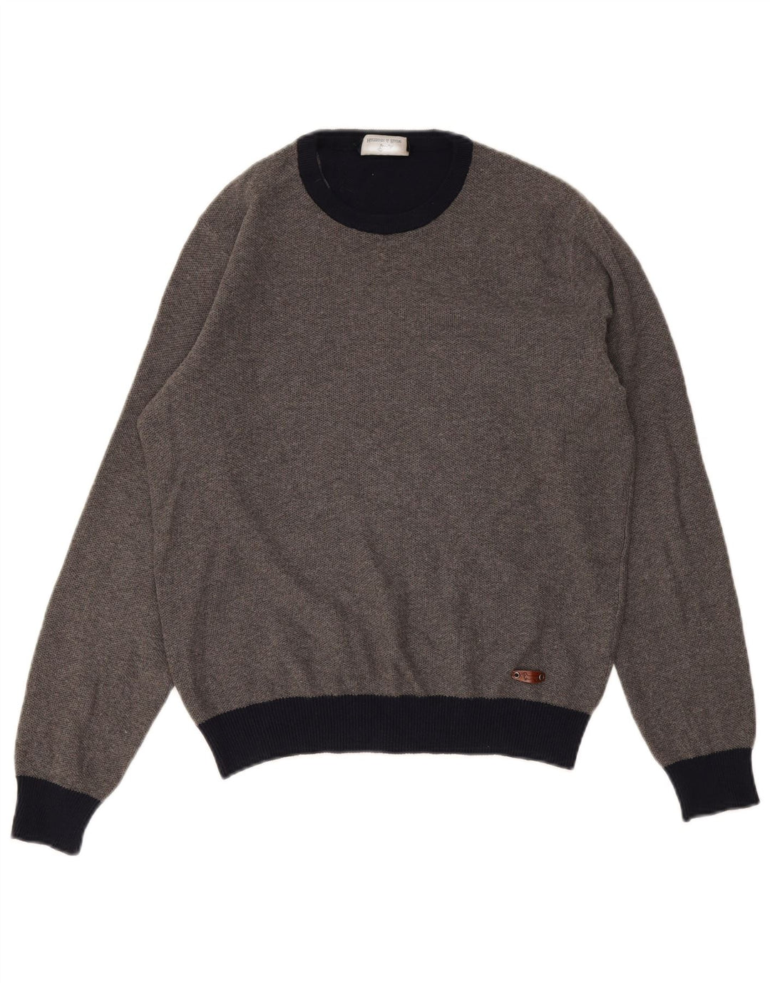 Harmont & Blaine Womens Crew Neck Jumper Sweater UK 14 Medium Grey
